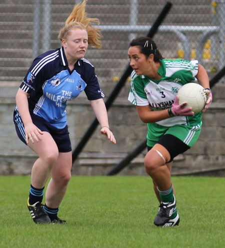 Action from the intermediate ladies final between Aodh Ruadh and Milford.