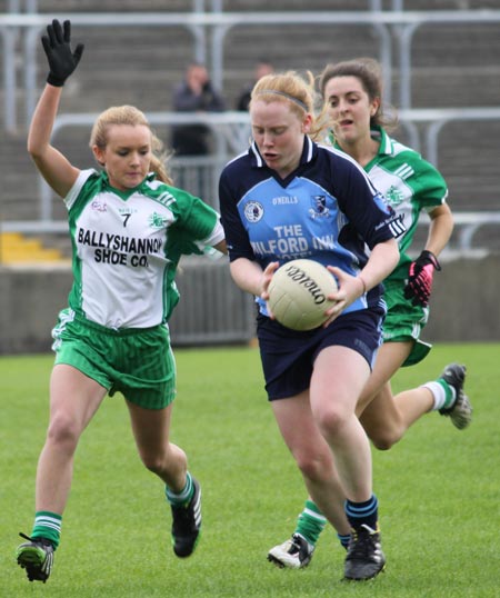 Action from the intermediate ladies final between Aodh Ruadh and Milford.