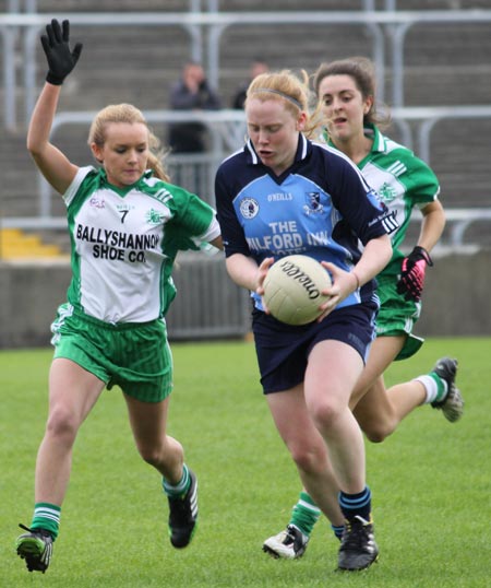 Action from the intermediate ladies final between Aodh Ruadh and Milford.