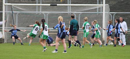 Action from the intermediate ladies final between Aodh Ruadh and Milford.