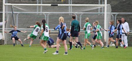 Action from the intermediate ladies final between Aodh Ruadh and Milford.