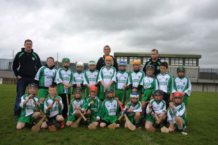 Under 10 hurling blitz action.