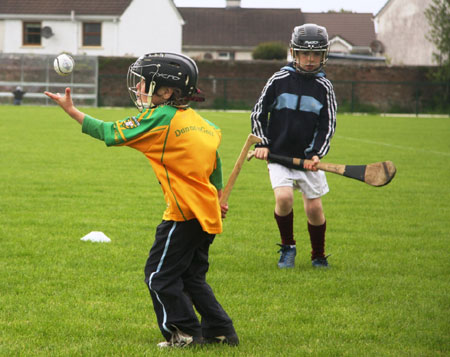 Under 10 hurling blitz action.