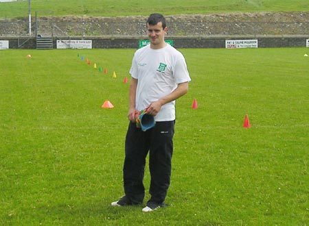 County star Johnny Gallagher gets ready for the next game.