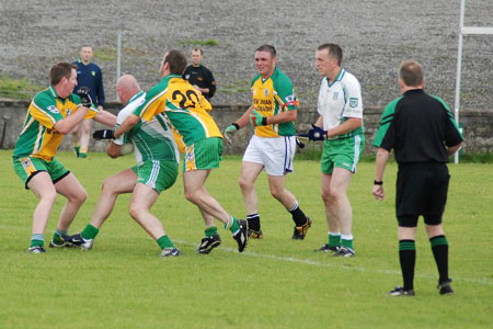 Action from Aodh Ruadh v Downings game.