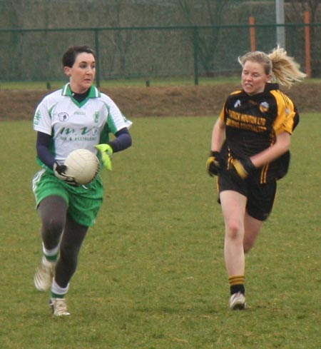 Aodh Ruadh ladies in action against Malin.