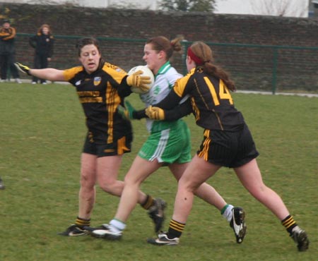 Aodh Ruadh ladies in action against Malin.