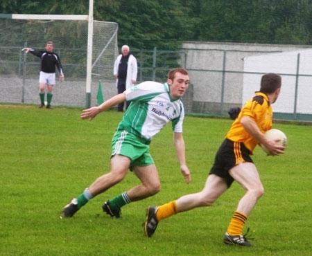 Action from the Aodh Ruadh v Malin game in Father Tierney Park.