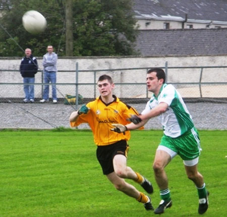 Action from the Aodh Ruadh v Malin game in Father Tierney Park.