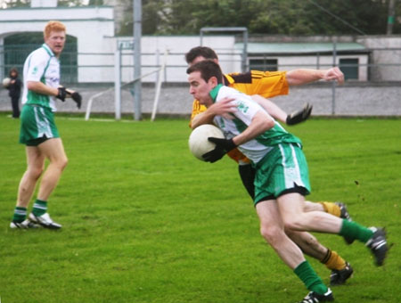 Action from the Aodh Ruadh v Malin game in Father Tierney Park.