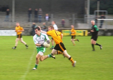 Action from the Aodh Ruadh v Malin game in Father Tierney Park.