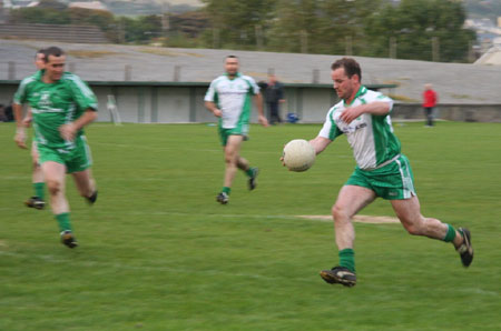 Action from the Aodh Ruadh v Saint Naul's division two league game in Father Tierney Park.