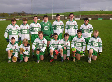 Sylvester Maguire's side which contested the Bakery Cup final last Sunday. Back row (l-r), Daniel McIntyre, David McGurrin, P.J. Gillespie, Conor McNeely, Ciaran Keown, Sylvester Maguire, Charlie Patton. Front row, Jack Dolan, Paddy Gillespie, Tommy Gillespie, Ciaran Rami, Matthew Maguire, Fergal Meehan, Ryan Gillen.