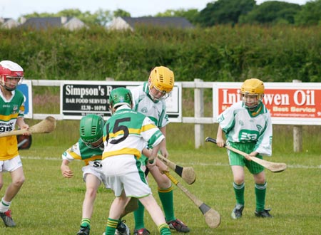 Action from Aodh Ruadh v Buncrana match.