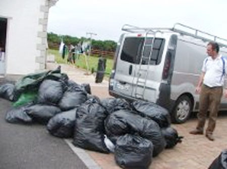 Clothes going off for recycling.