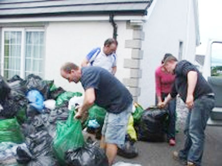 Clothes going off for recycling.