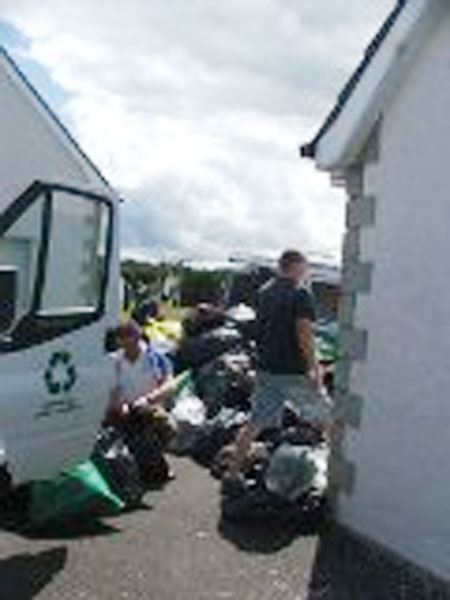 Clothes going off for recycling.