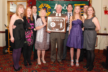 PJ Buggy and his family after receiving the 2009 Hall of Fame award.
