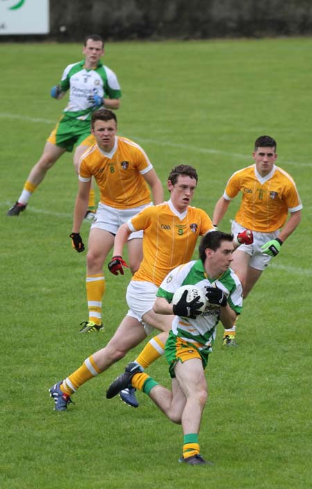 Action from the minor Ulster championship game between Donegal and Antrim.