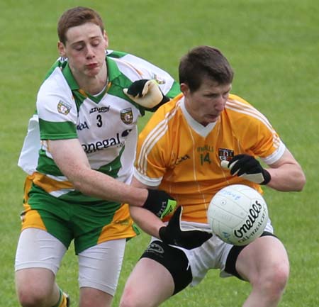 Action from the minor Ulster championship game between Donegal and Antrim.