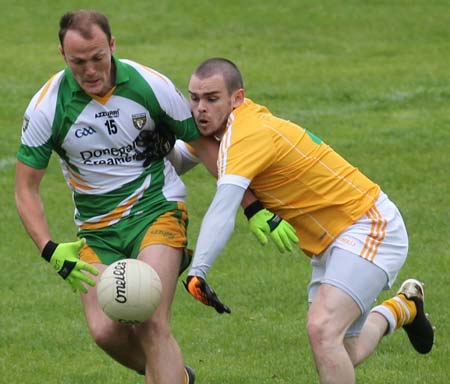 Action from the senior Ulster championship preliminary round game between Donegal and Antrim.