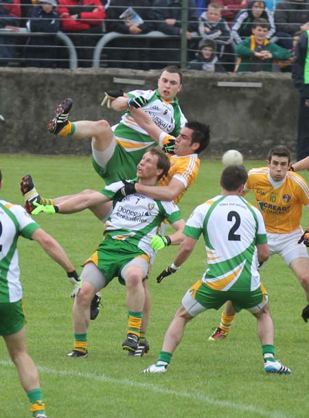 Action from the senior Ulster championship preliminary round game between Donegal and Antrim.