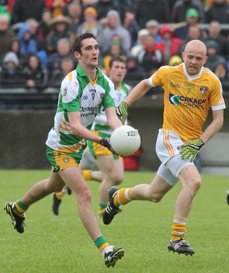 Action from the senior Ulster championship preliminary round game between Donegal and Antrim.