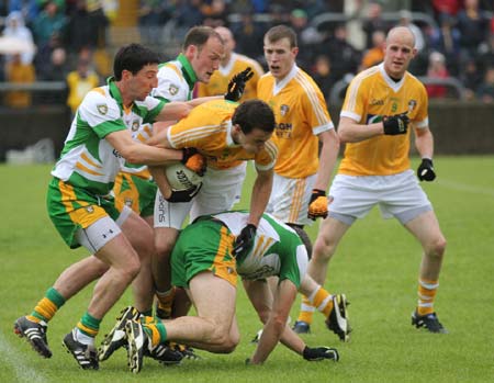 Action from the senior Ulster championship preliminary round game between Donegal and Antrim.