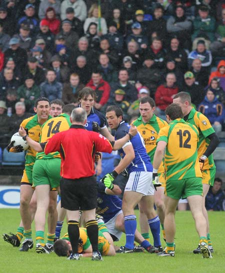 Action from the senior Ulster championship first round game between Donegal and Cavan.