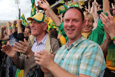 Action from the All-Ireland Senior Football Championship semi-final between Donegal and Cork.