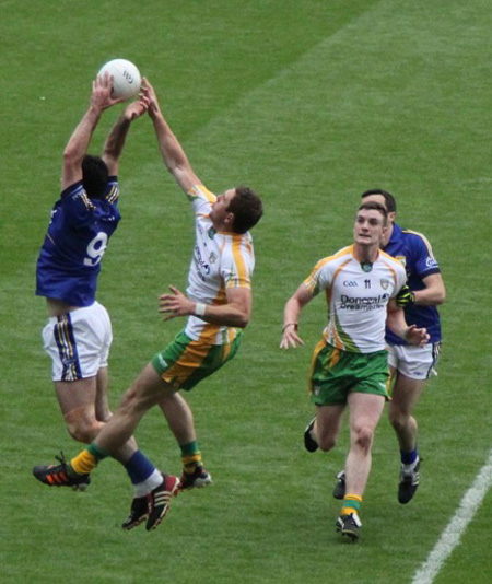 Action from the All-Ireland Senior Football Championship quarter-final between Donegal and Kerry.