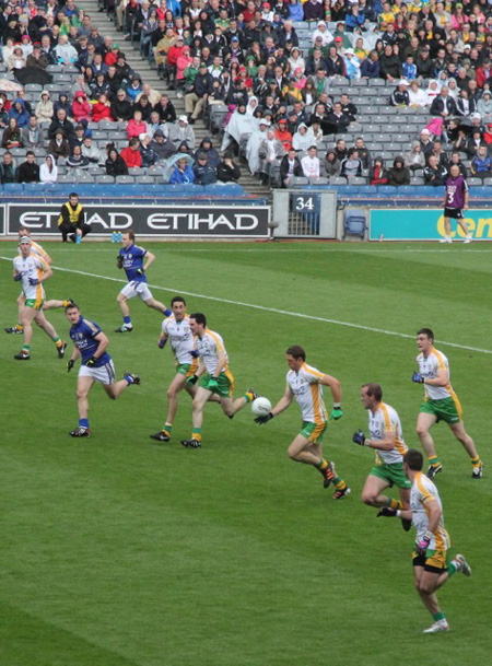 Action from the All-Ireland Senior Football Championship quarter-final between Donegal and Kerry.