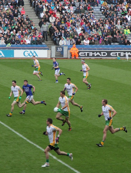 Action from the All-Ireland Senior Football Championship quarter-final between Donegal and Kerry.