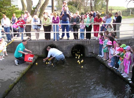 Colman Kerr scoops out the first ducks across the line to Sylvester Maguire.