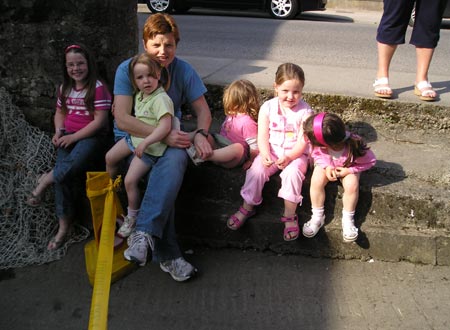 Bernie Maguire with Roisin, Grainne and Bridin. Siofra and Niamh Hughes are otherwise occupied.