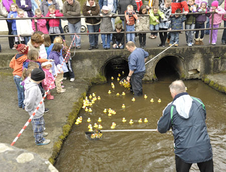 Action from the 2012 Duck Race.