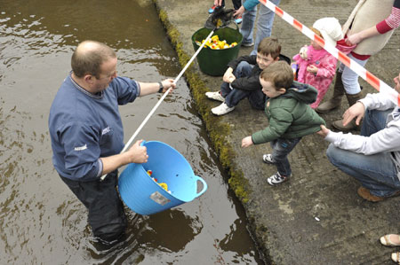 Action from the 2012 Duck Race.