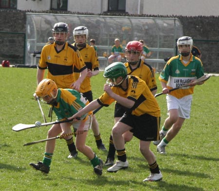 Action from the 2010 county Féile hurling finals.