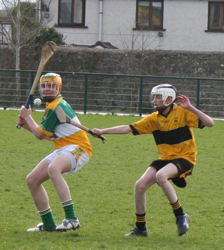 Action from the 2010 county Féile hurling finals.