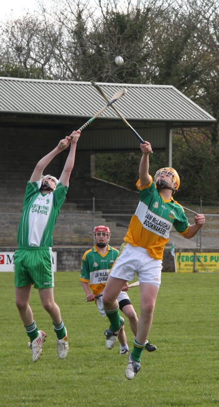 Action from the 2010 county Féile hurling finals.