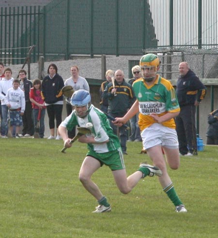 Action from the 2010 county Féile hurling finals.