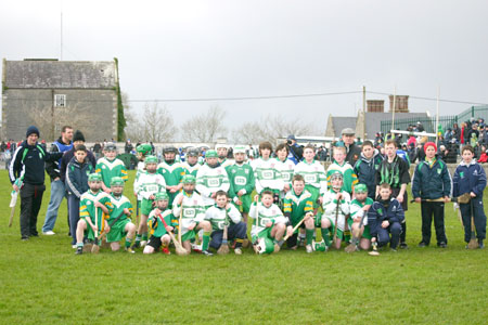 All the Aodh Ruadh under 12 hurlers who took part in an exhibition game at half time in the Donegal v Dublin NFL  game with selectors including Billy Finn who made a welcome return at this game.