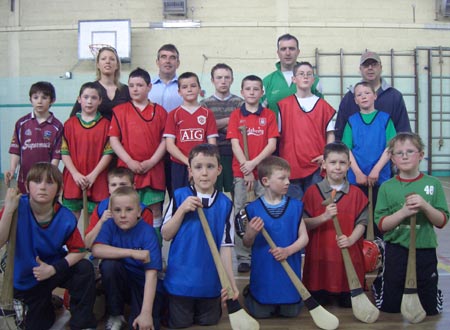 The Ulster President, Tom Daly, who visited the players during the Aodh Ruadh Hurl-A-Thon.