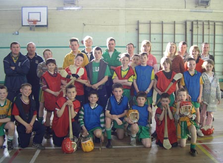 The Ulster President, Tom Daly, who visited the players during the Aodh Ruadh Hurl-A-Thon.