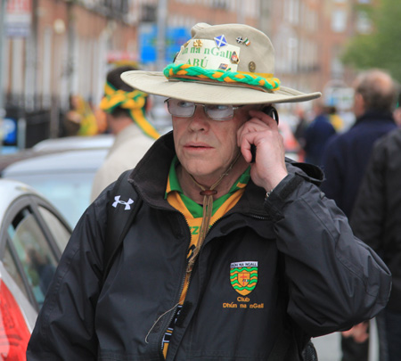 Action from the All-Ireland Senior Football Championship final between Donegal and Mayo.