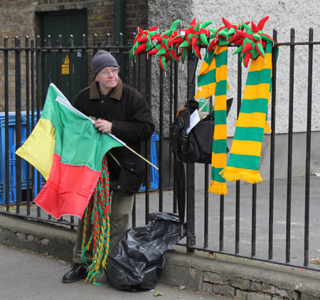 Action from the All-Ireland Senior Football Championship final between Donegal and Mayo.