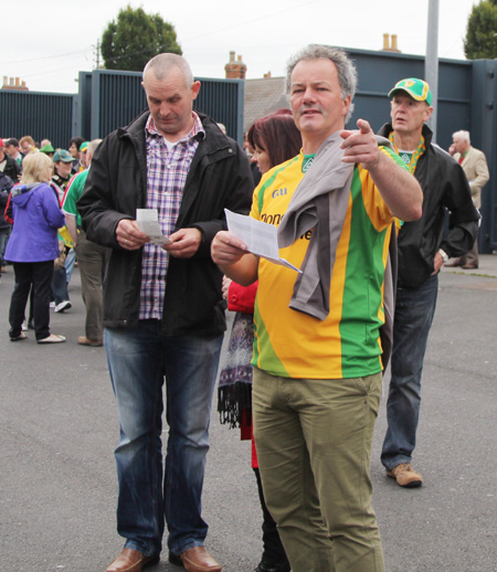 Action from the All-Ireland Senior Football Championship final between Donegal and Mayo.