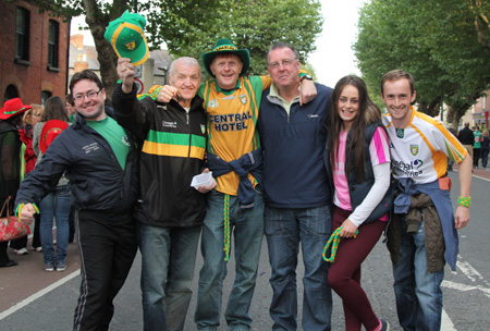 Action from the All-Ireland Senior Football Championship final between Donegal and Mayo.