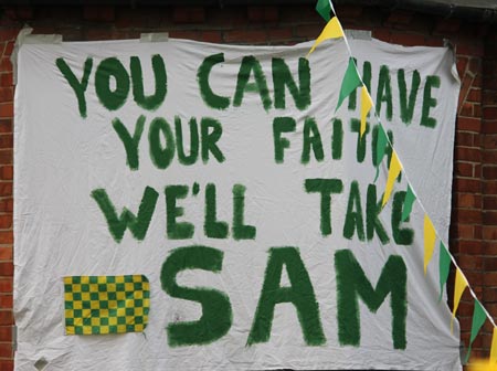 Action from the All-Ireland Senior Football Championship final between Donegal and Mayo.