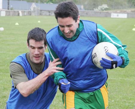 Aodh Ruadh's adult footballers hard at it.